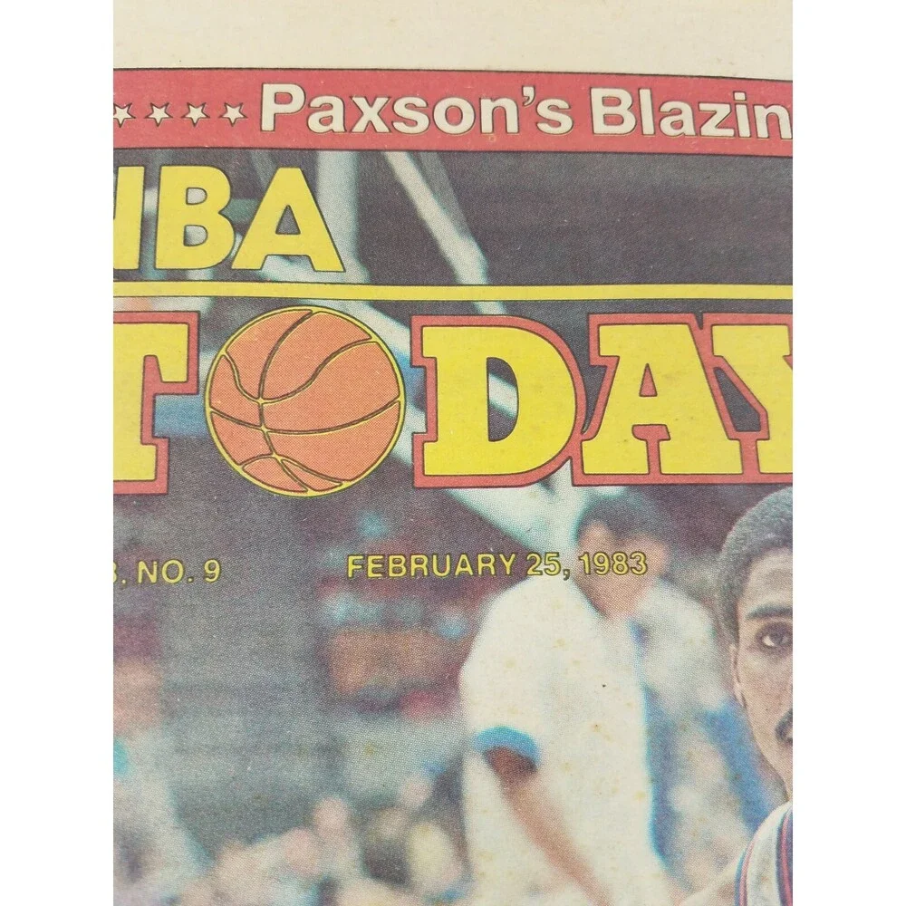 RARE 1983 NBA Today Newspaper Magazine Basketball New Jersey NETS Vtg 80s 1980s